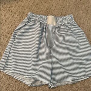 Blue Striped Women's Boxer Shorts